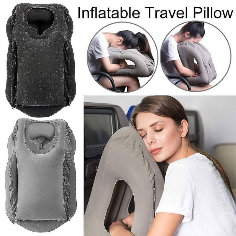 Inflatable Airplane Neck Pillow - Compact, Lightweight & Ergonomically Designed Neck Support